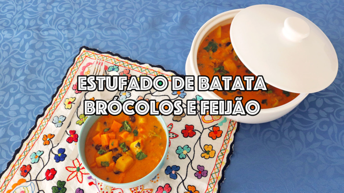 estufado de batata brócolos e feijão