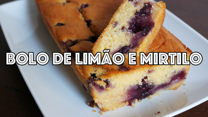 bolo de limão e mirtilo